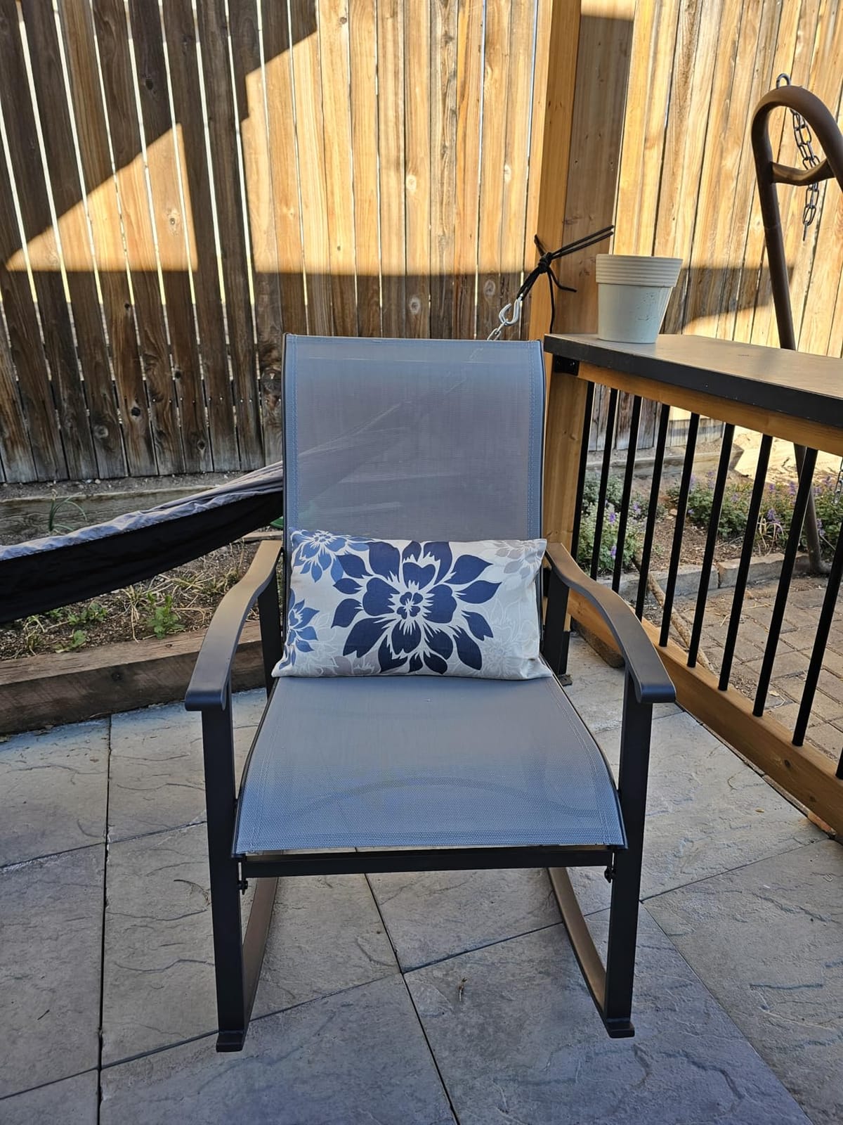 Vongrasig 3 Piece Outdoor Rocking Bistro Set, Textilene Fabric Small Patio Furniture Set, Front Porch Rocker Chairs Conversation Set with Glass Table for Lawn, Garden, Balcony, Poolside (Taupe) customer photo 1