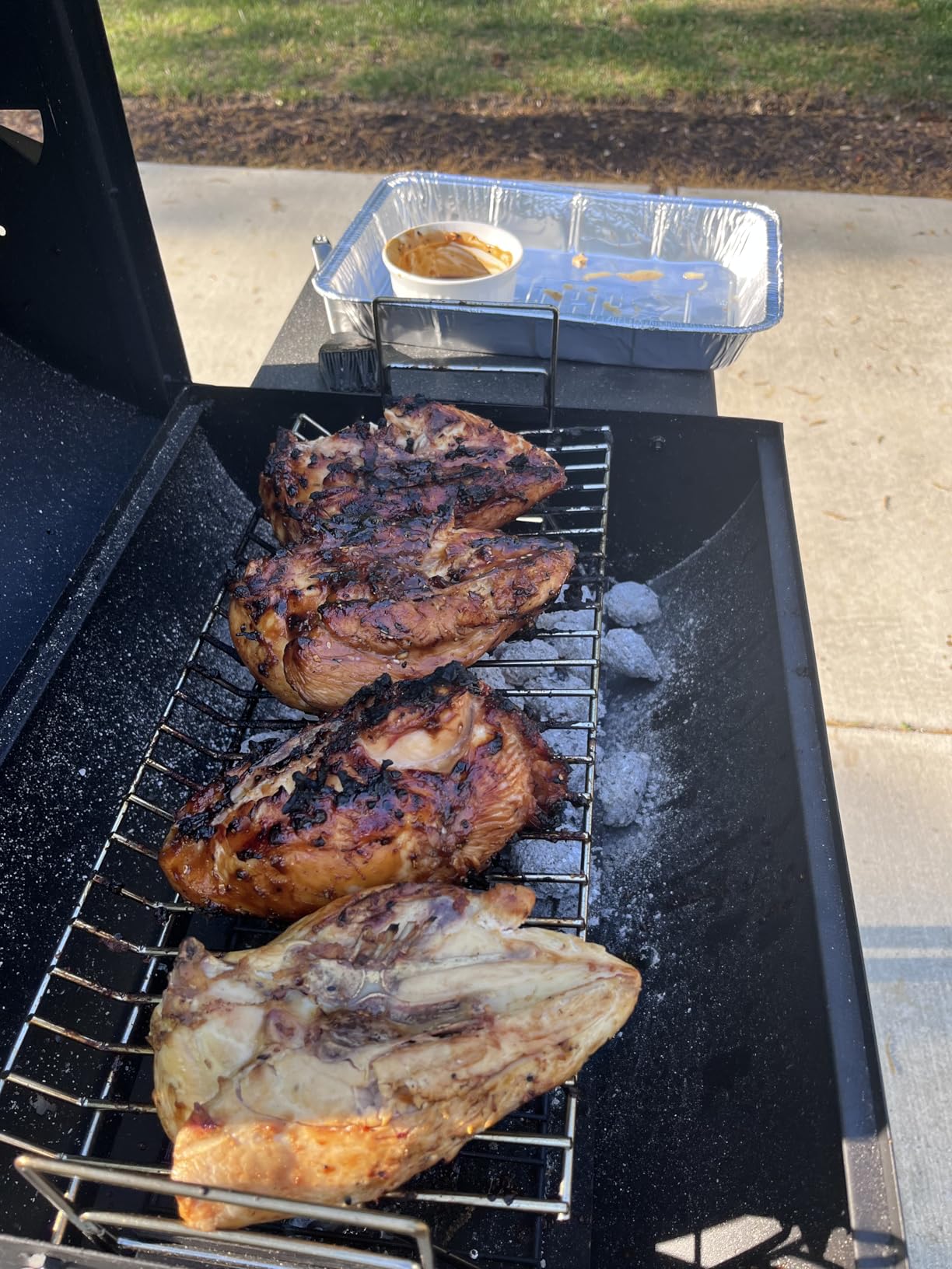 Charcoal Grill with Side Table,Barrel BBQ Grill 500 Sq In Cooking Area customer photo 2