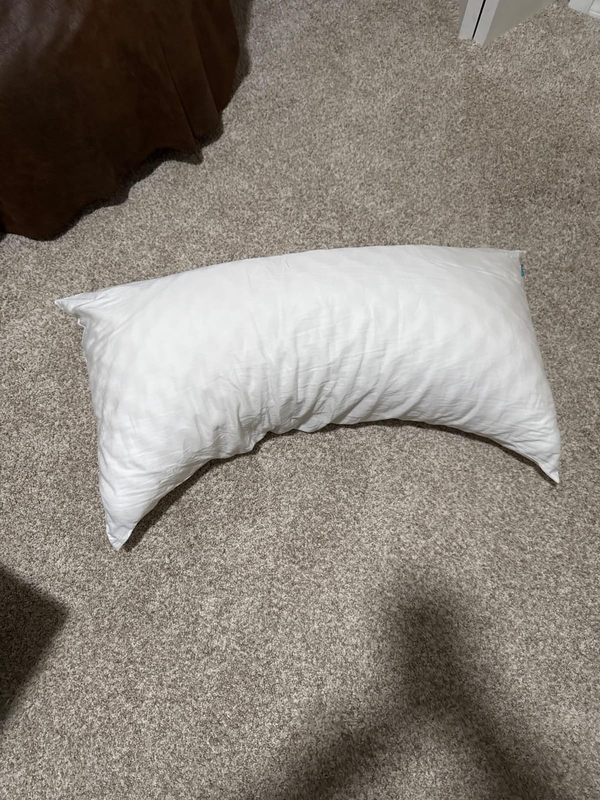 KUCEY Cooling Side Sleeper Pillow for Neck and Shoulder Pain, Luxury Shredded Memory Foam Curved Bed Pillows for Sleeping Set of 1- Adjustable Queen Size- Washable Cover Crescent White customer photo 1
