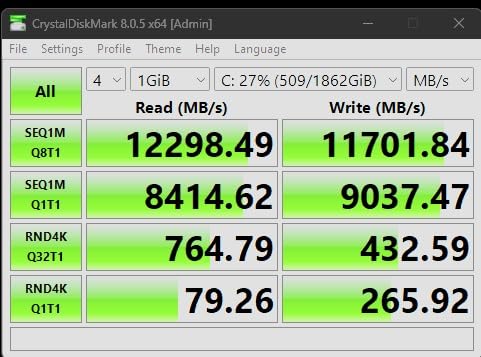 Corsair MP700 PRO 1TB M.2 PCIe Gen5 x4 NVMe 2.0 SSD – M.2 2280 – Up to 11,700MB/sec Sequential Read – High-Density TLC NAND – Black customer photo 1