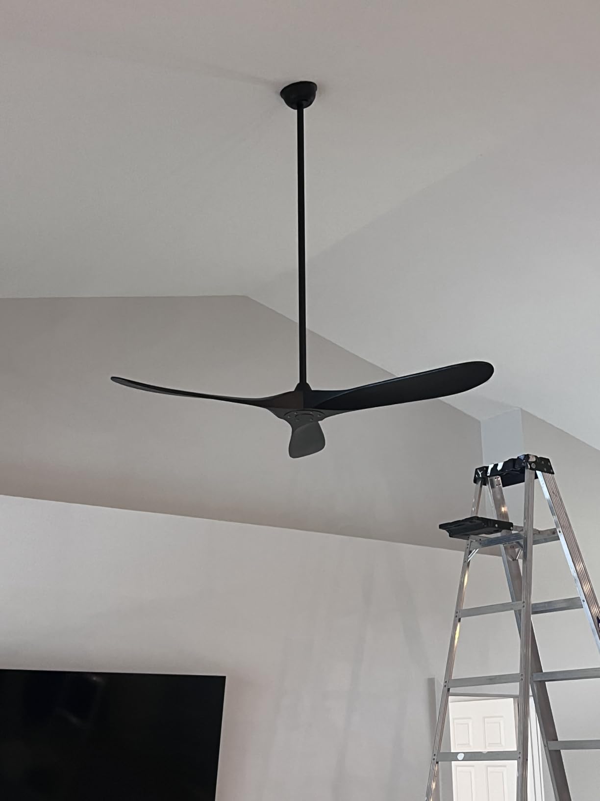 52 Inch Black Outdoor Ceiling Fan No Light, 3 Blade Wood Propeller Ceiling Fans for Patios, Wet Rated Indoor Ceiling Fan without Light for Living Room Bedroom with Remote customer photo 1
