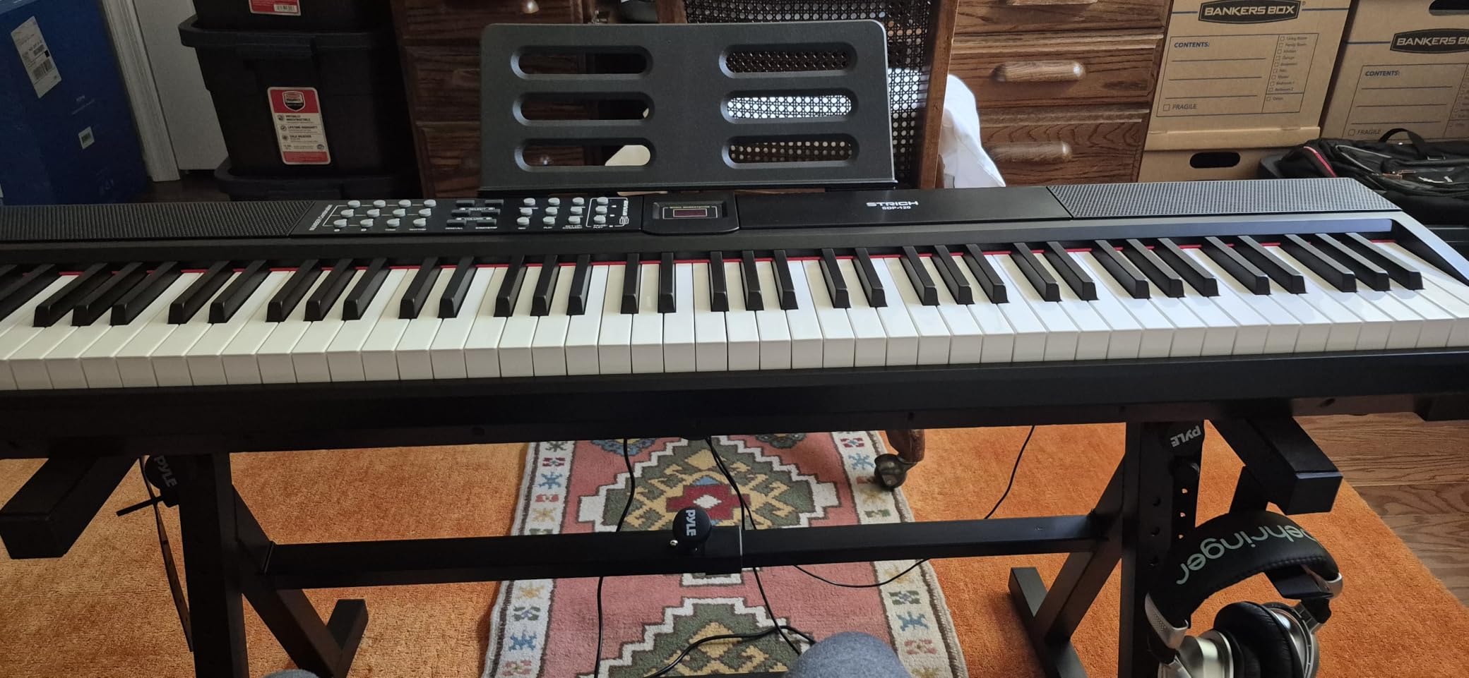 STRICH 88 Keys Weighted Keyboard with Sustain Pedal, Hammer-Action Digital Piano, 2x15W Built-In Speakers, Full-size Electric Piano Keyboard Supports USB-MIDI/Wireless Connect, SDP-120 customer photo 2