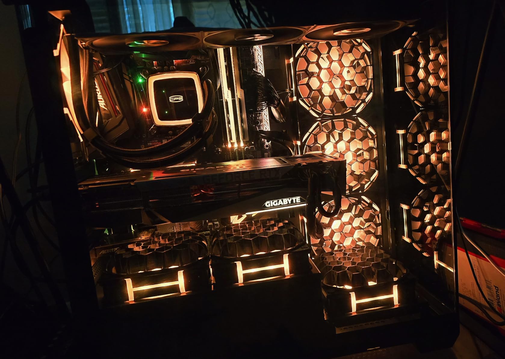 darkFlash ATX Mid-Tower PC Case, Pre-Install 4 PWM ARGB Fans Computer Case, Full View Dual Tempered Glass Gaming PC Case, Type C Port, Supports up to 360mm Water Cooling Radiator, Black(DS900) customer photo 2