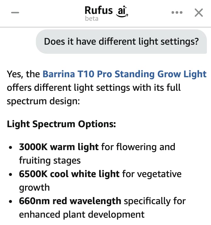 Barrina T10 Pro Vertical Grow Light, 42W, Full Spectrum, 4FT to 5.6FT customer photo 2