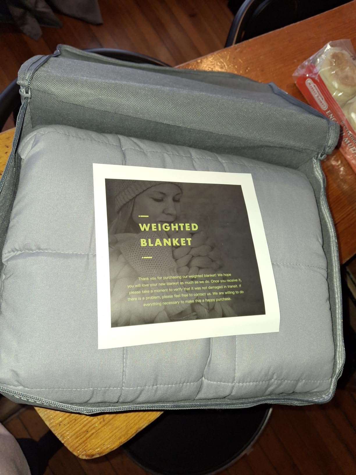 Topblan Cooling Weighted Blanket for Adults, 12 lbs 48 x 72 Twin Size Bed customer photo 1