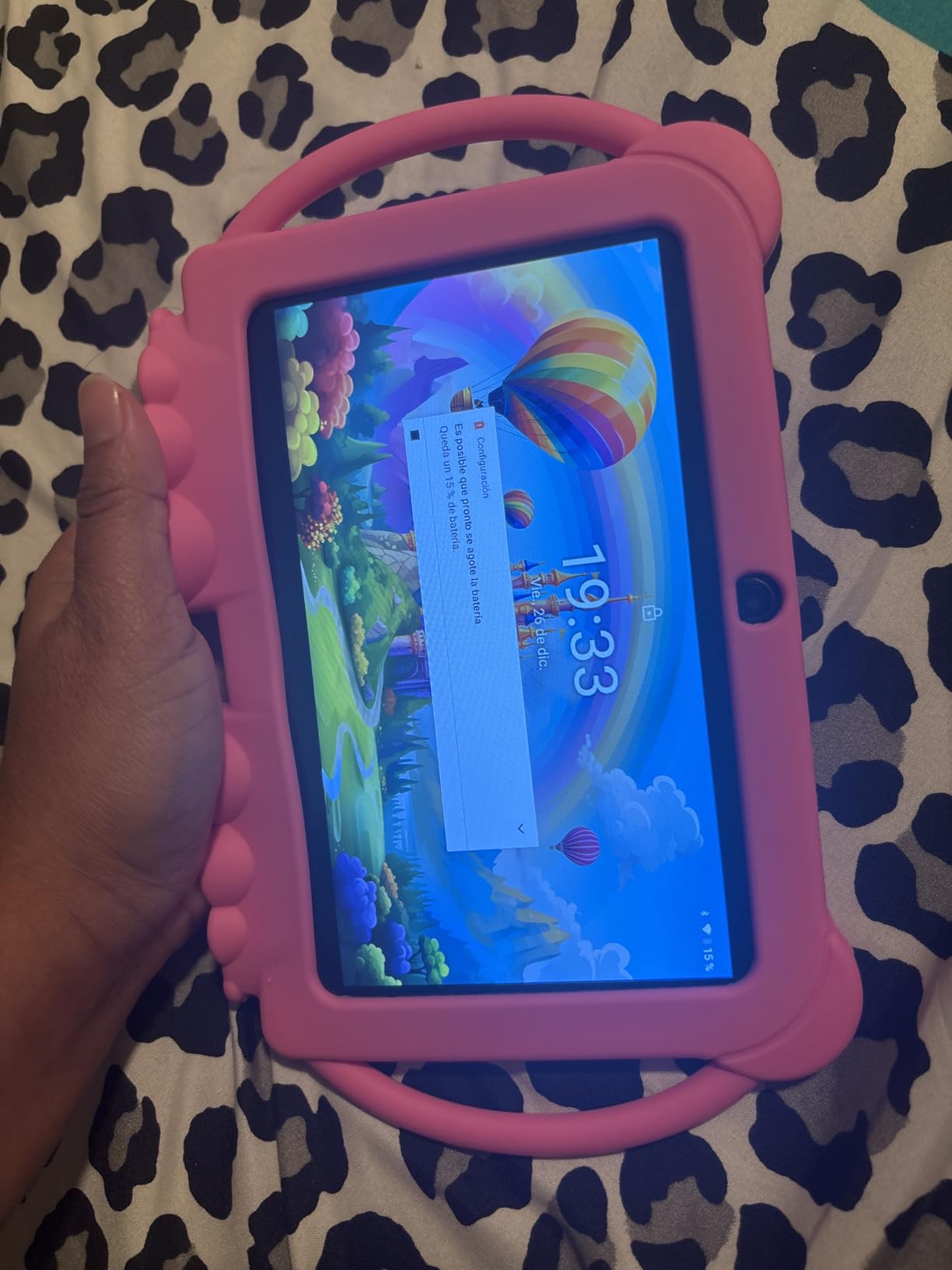 HOTTABLET Kids Tablet 7 inch Android, 4GB RAM 32GB ROM, 1TB Expandsion, with Parental Control, WiFi, Bluetooth, Dual Camera with Silicone Case, 1PCS (Blue) customer photo 1