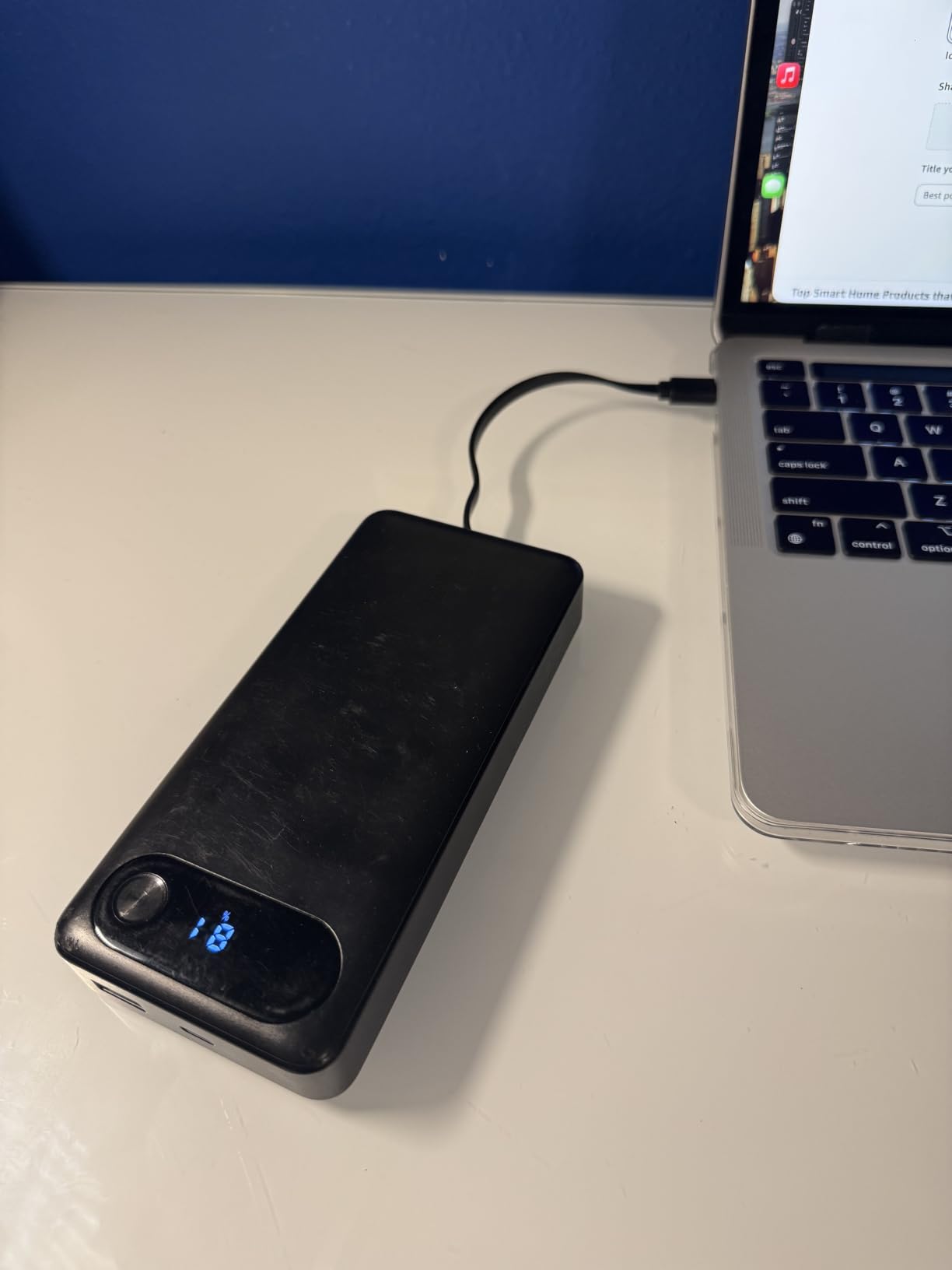 Anker Power Bank, 20,000mAh Travel Essential, Built-in USB-C Cable(Black) customer photo 2