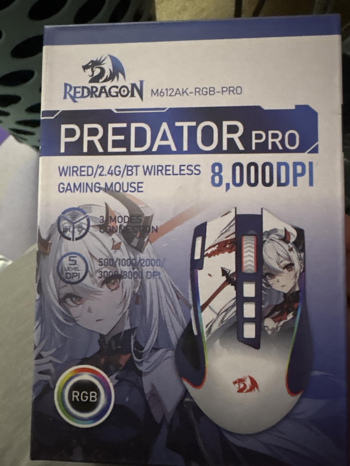 Redragon M612 Wireless RGB Optical Gaming Mouse 8000 DPI Remapping Keys | Cable-Free 0 Delay, Redefine Keybinding Macro, Vibing Backlight, Ergonomic Grip Body Comfort customer photo 2