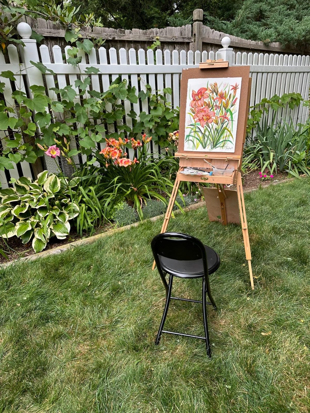 VISWIN French Easel for Painting with Palette, Shoulder Strap & Storage, Adjustable Beech Wood Travel Art Easel Stand, Portable Sketchebox Plein-Air Easel for Adults, Artists, Table Top & Floor Use customer photo 2