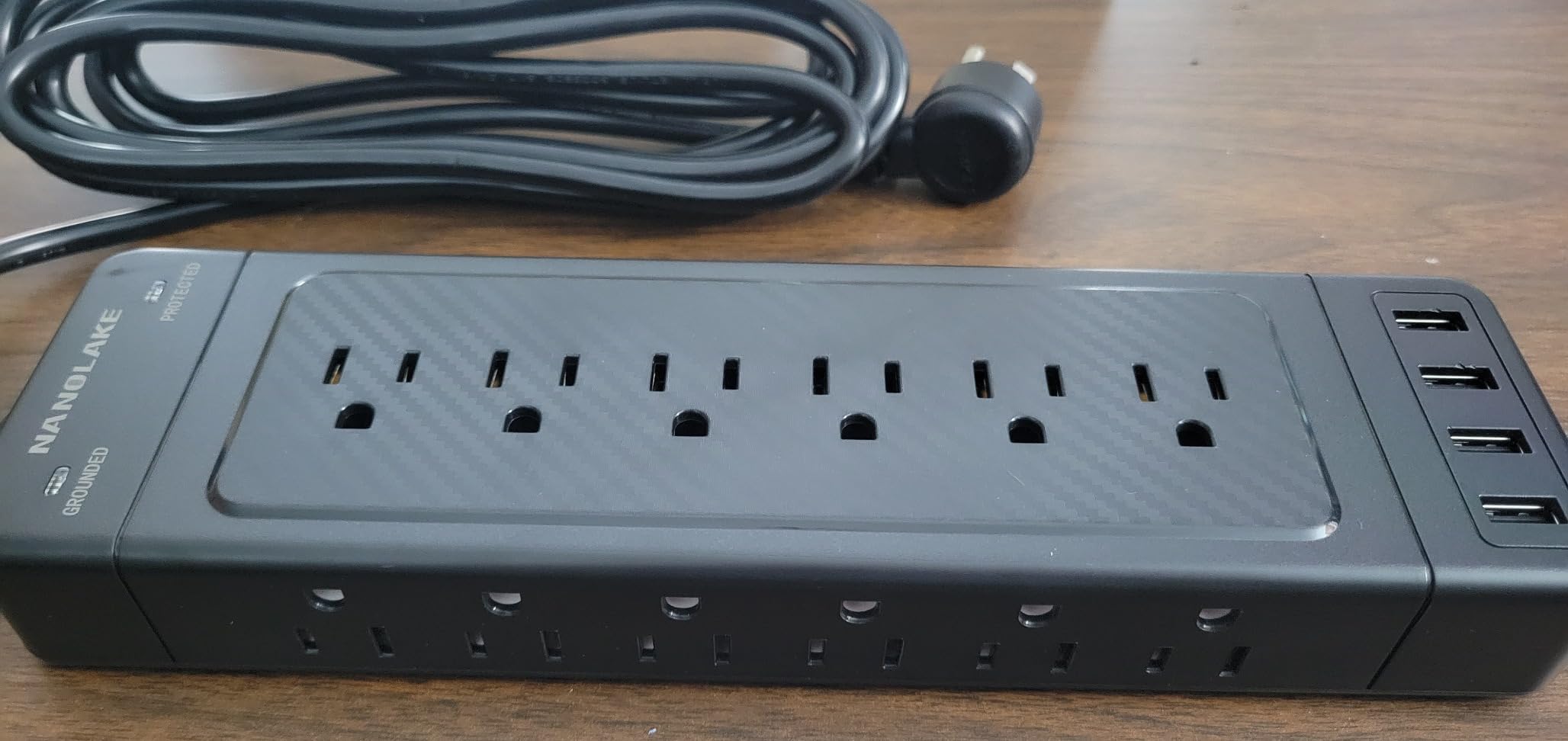 Surge Protector Power Strip 10ft Cord/High Joules Surge Protection (4800J) /Heavy Duty/Multiple outlets/Mountable/18AC/15A/USB A+C(PD20W),Flat Plug, Commercial,Industrial,Office,Home,Black customer photo 1