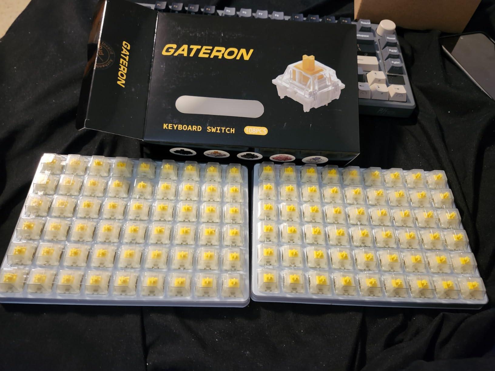 Gateron Milky Yellow Pro V2 Linear Switches,90PCS | Pre-lubed,5-Pin,50gf,For All MX Mechanical Keyboard Game Keyboard customer photo 1
