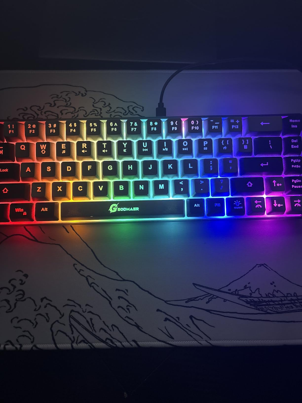 GEODMAER 65% Gaming Keyboard, Wired Backlit Mini Keyboard, Ultra-Compact Anti-Ghosting No-Conflict 68 Keys Membrane Gaming Wired Keyboard for PC Laptop Windows Gamer customer photo 1