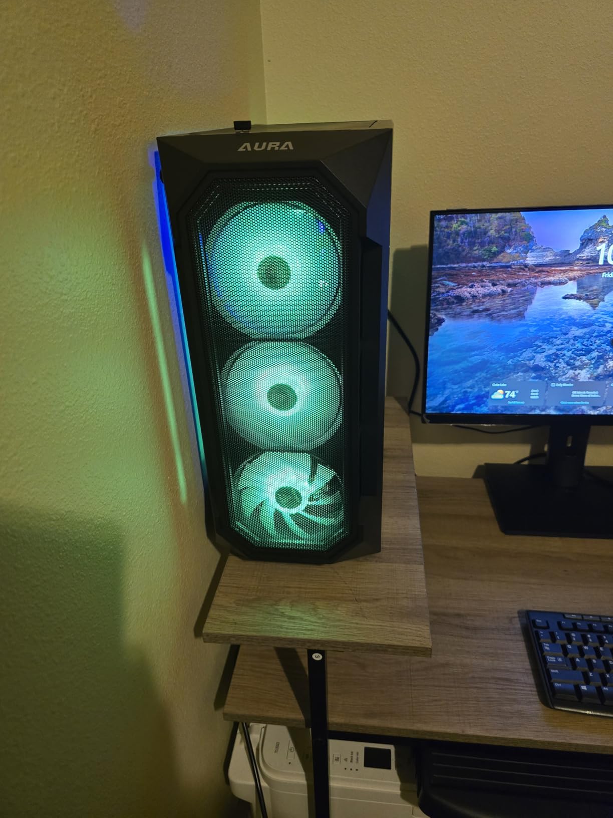 GAMDIAS ATX Mid Tower Gaming Computer PC Case Tempered Glass, Built-in 4X 120mm ARGB Case Fans, Front Airflow Mesh, Up to 6x120mm Fans, 340mm GPU/VGA, 360mm AIO/Radiator, 160mm CPU Cooler customer photo 1