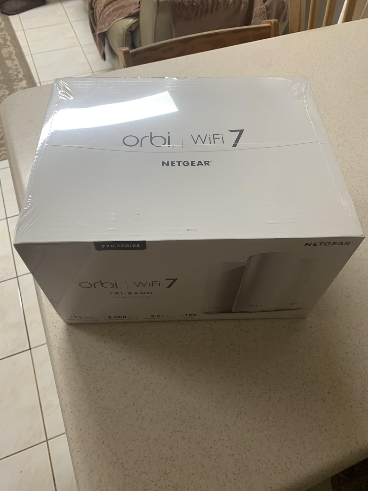 NETGEAR Orbi 770 Series WiFi 7 Mesh System, Up to 8,000 sq ft., 3 Pack | Up to 11 Gbps, 100 Devices, Easy Set Up, Tri-Band, Security Features, 2.5 Gig Port, Router + 2 Satellite Extenders, RBE773 customer photo 1