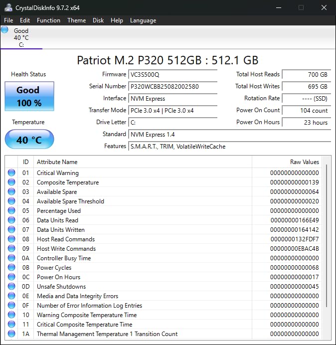 Patriot P320 512GB PCIe Gen 3x4 M.2 2280 SSD customer photo 1
