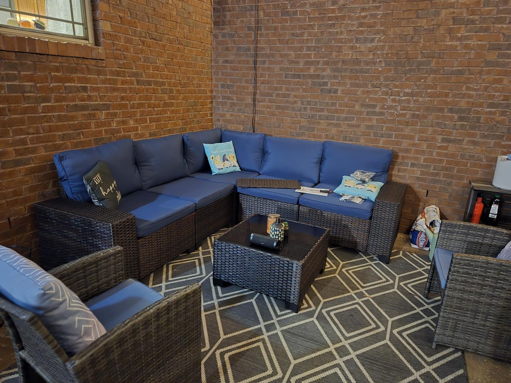 Kullavik 6PCS Outdoor Patio Furniture Set PE Wicker Rattan Sectional Sofa customer photo 1