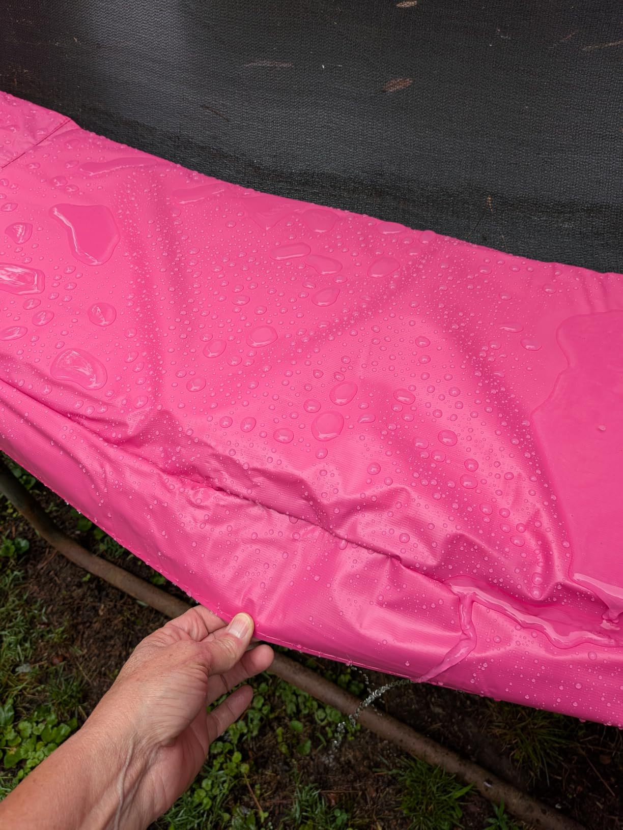 LANGXUN Universal Trampoline Repalcement Safety Pad, 8ft 10ft 12ft 14ft 15ft 16ft Waterproof Surround Spring Foam Cover for Round Frame customer photo 1