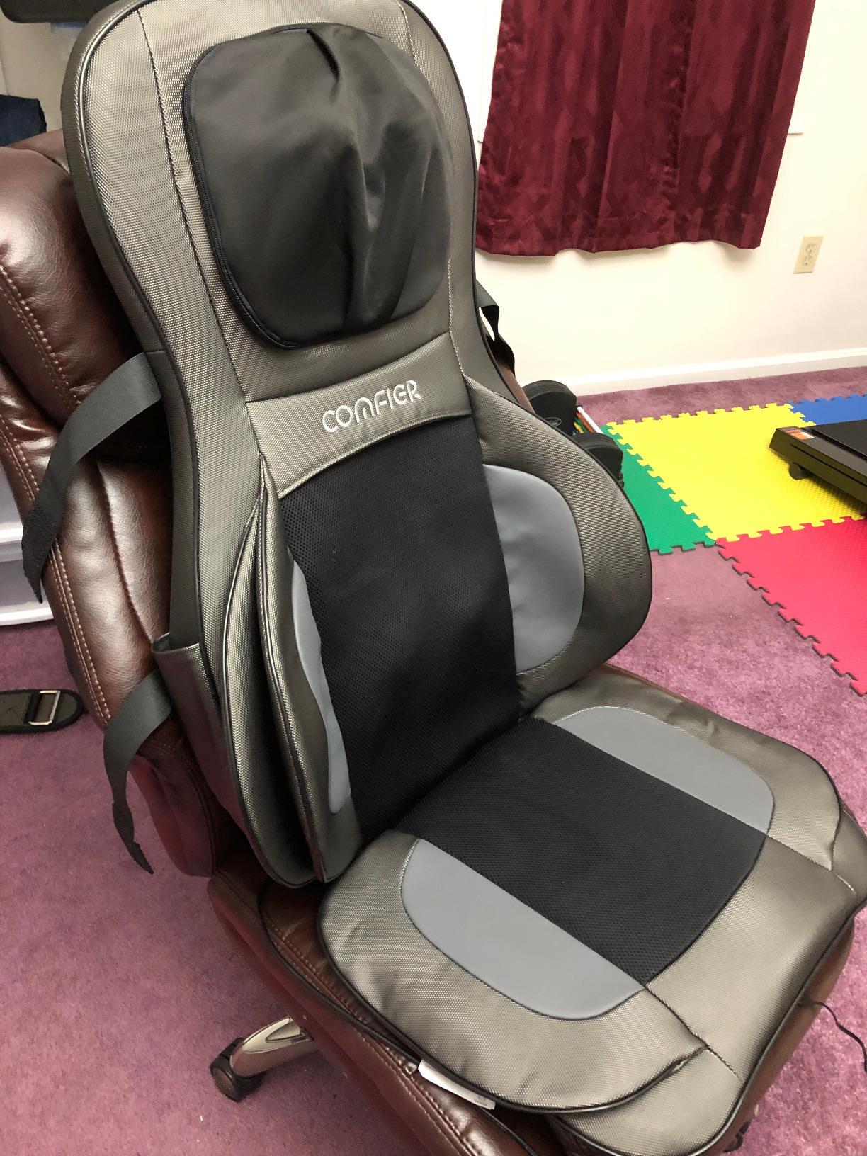 COMFIER Back Massager for Pain Relief Deep Tissue, Shiatsu Neck and Back Massager with Heat, Rolling & Compression Massage Chair Pad for Office Chair, Full Body Massage Chair Gift for Mom Dad customer photo 1