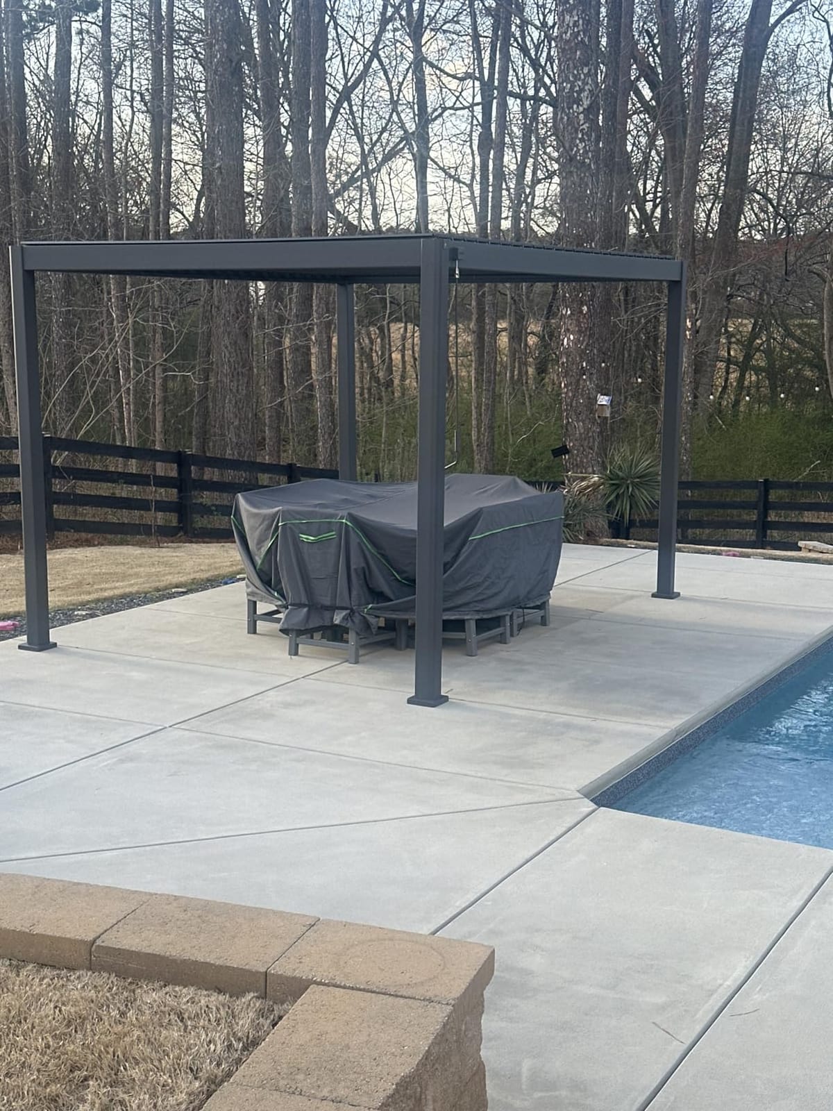 Mirador 111S Round Louvered Pergola Gazebo, 10Ft x 13Ft, Full Aluminum Frame, Adjustable Roof, Outdoor, Durable, Charcoal customer photo 1