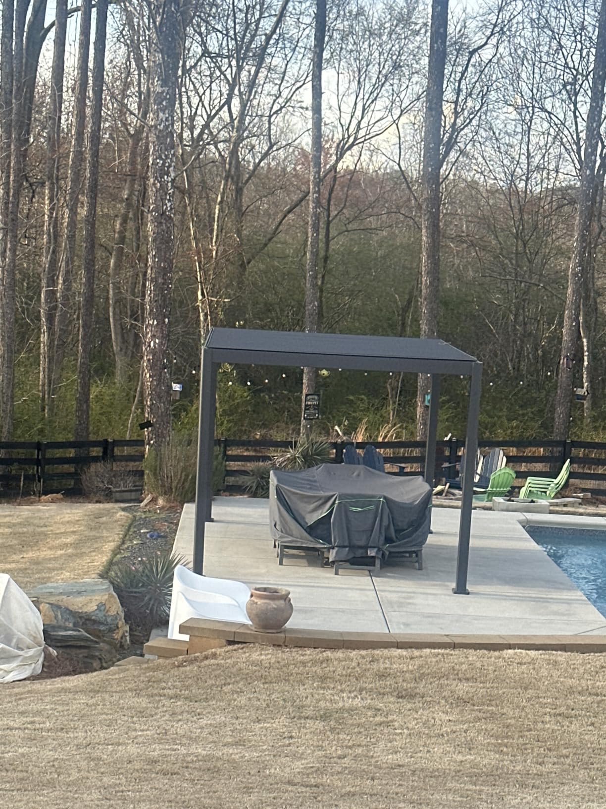 Mirador 111S Round Louvered Pergola Gazebo, 10Ft x 13Ft, Full Aluminum Frame, Adjustable Roof, Outdoor, Durable, Charcoal customer photo 2