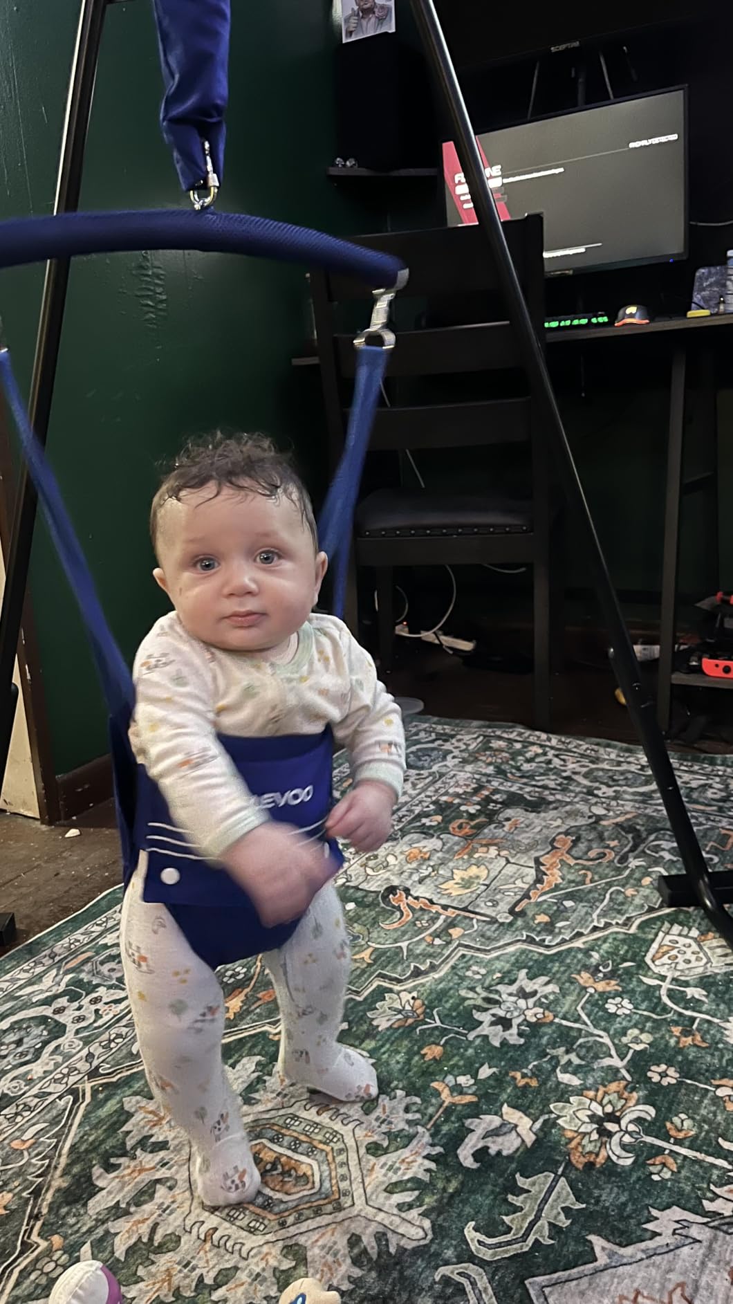 Slevoo 2 in 1 Baby Jumper Swing, Toddler Swing 6 Months to 6 Years Blue customer photo 2