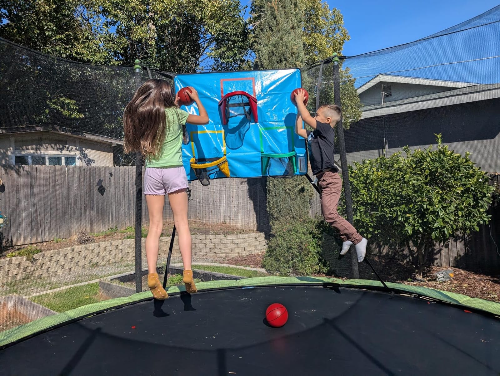 Trampoline Basketball Hoop with 3 Hoops and 3 Balls customer photo 2