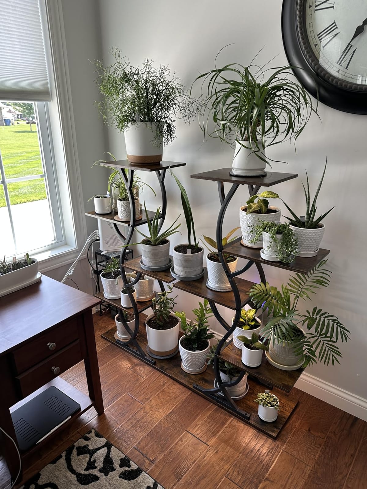 Plant Stand Indoor with Grow Lights - 5 Tiered Corner Plant Shelves (Brown) customer photo 1