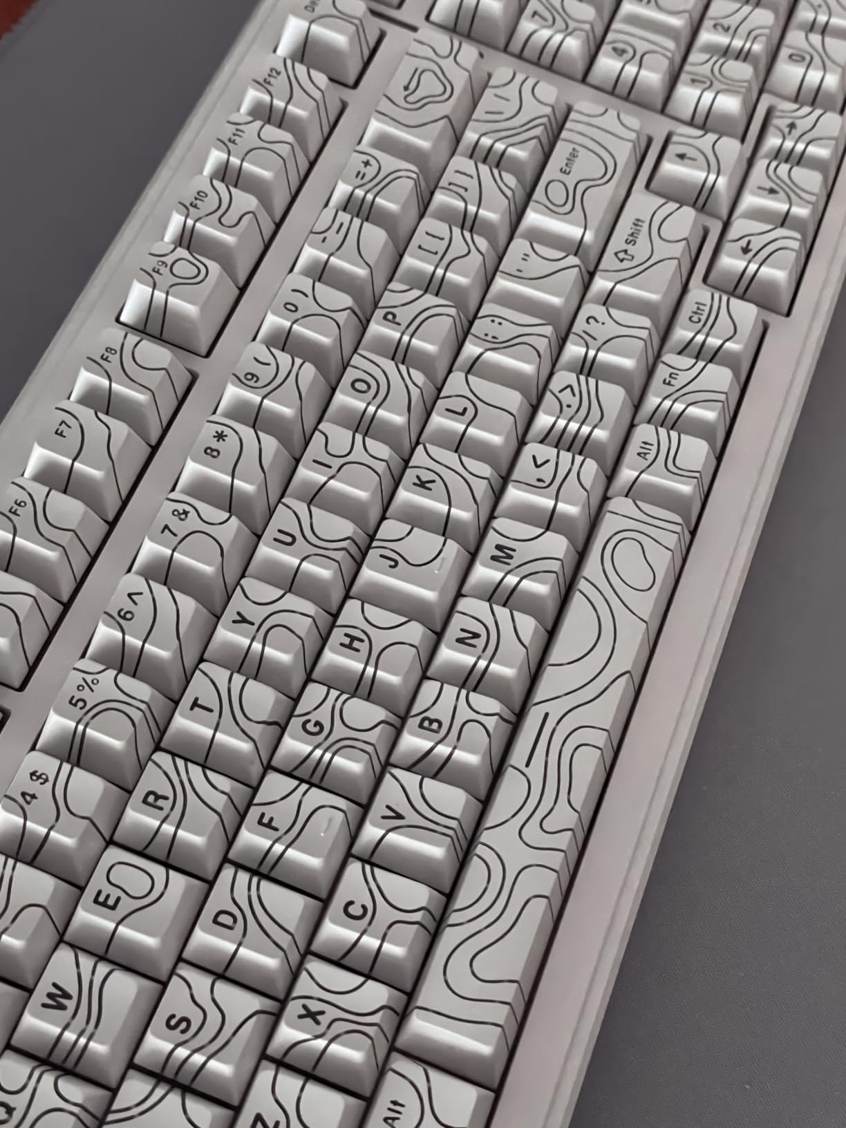 dagaladoo Shine Through keycaps, Double Shot PBT keycap, Topographic | Side Printed key caps, Black keycaps for most MX switch Mechanical Keyboards (Cherry Profile) customer photo 2