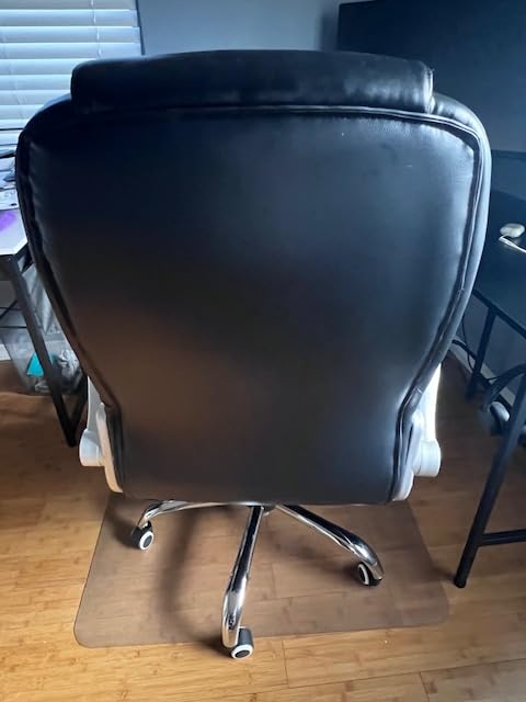 400lbs Executive Office Chair with Flip-Up Armrests, Big and Tall Computer Chair for Heavy People, Heavy Duty Ergonomic Comfy Chair, Breathable PU Leather (Black) customer photo 2