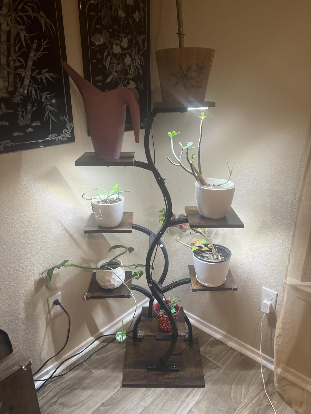 Plant Stand Indoor with Grow Light - 8 Tiered Corner Plant Shelf Indoor customer photo 1