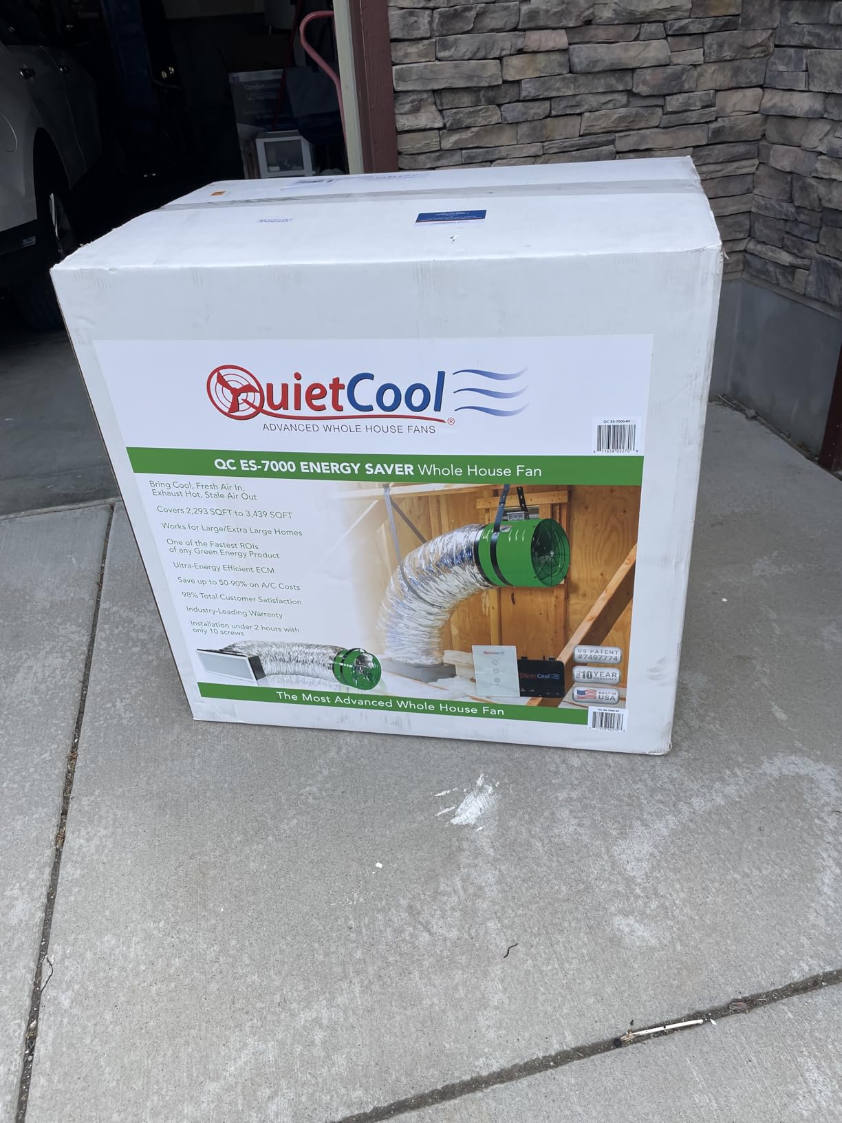 Quietcool QC ES-7000 RF Energy Saver Advanced Whole House Fan with Wireless Control - Up to 6878 CFM customer photo 1