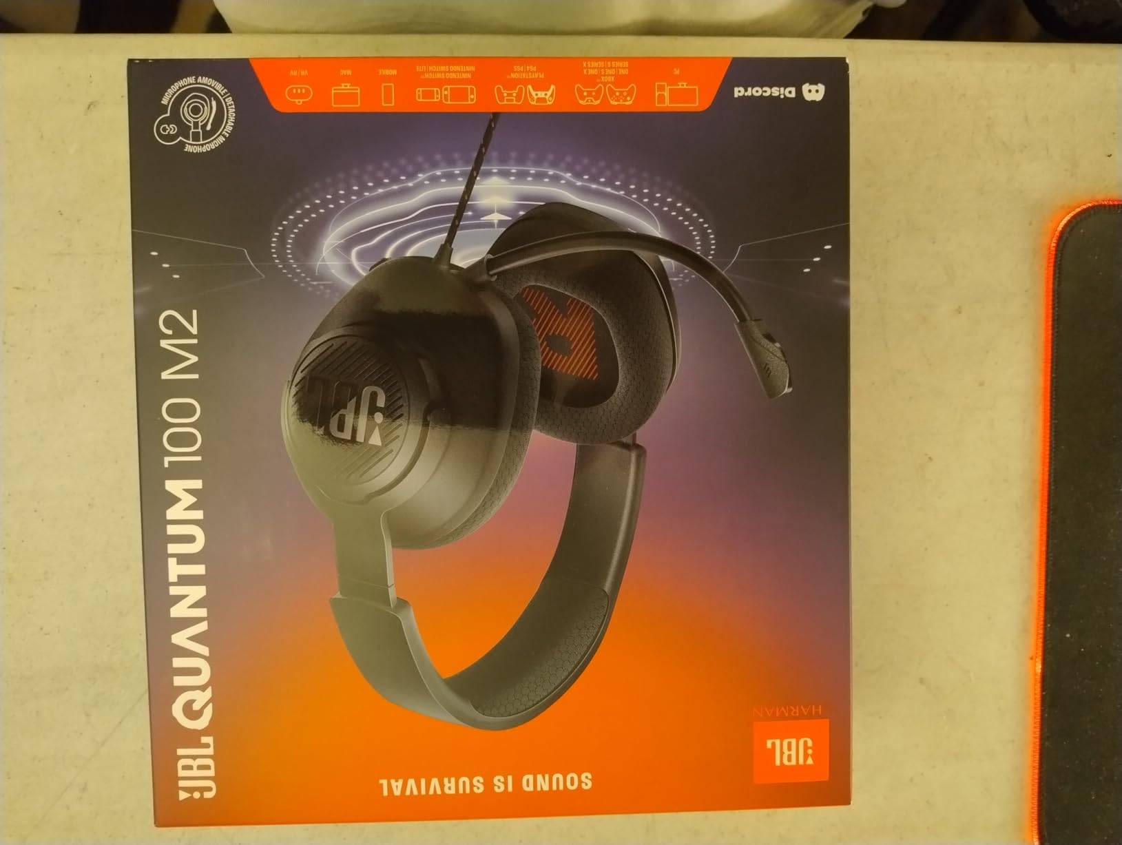 JBL Quantum 100M2 Wired Gaming Headset, Detachable Mic - Black customer photo 2