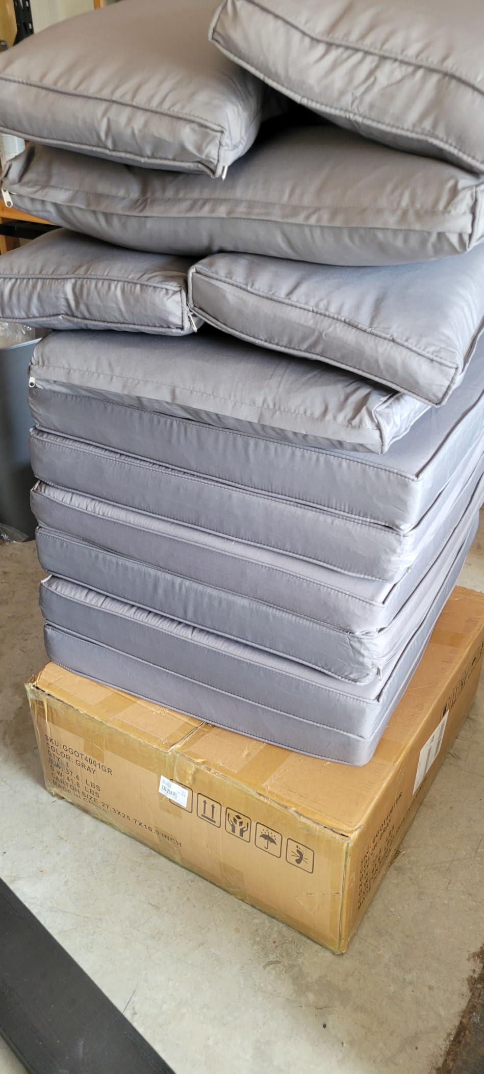 HOMREST Outdoor Replacement Cushions for Patio Furniture,Water-Repellent Sofa Cushion for 6-Seat Rattan Wicker Sectional Patio Conversation Sets,14-Piece Cushions Set for Outdoor Couch-Gray customer photo 1