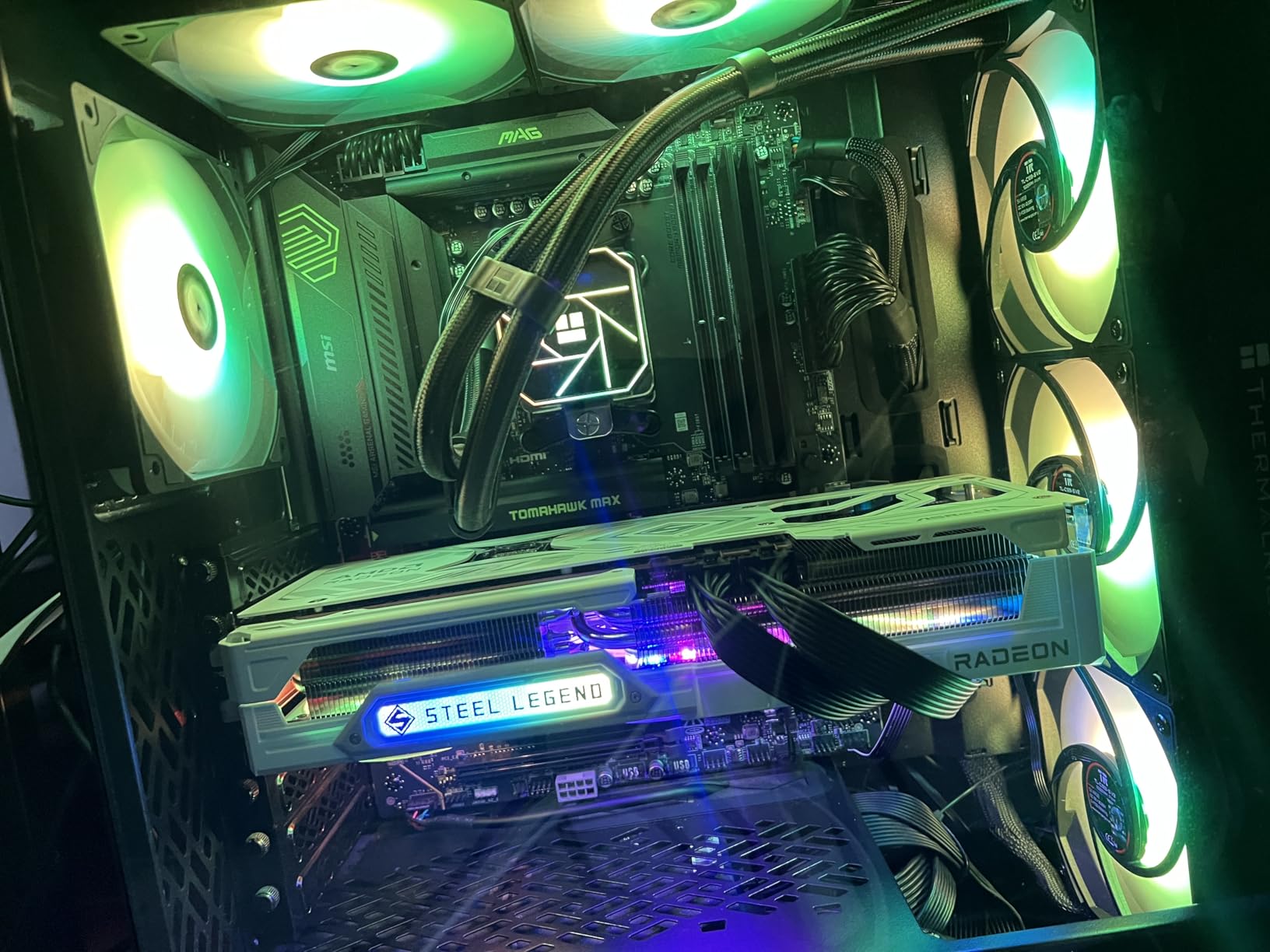 ASRock Radeon RX 9070 XT Steel Legend 16GB Graphics Card, AMD RDNA 4 Architecture, 2970 MHz, GDDR6, PCIe 5.0, Triple Fans, Polychrome SYNC, Reinforced Metal Frame, DisplayPort 2.1a, HDMI 2.1b customer photo 2