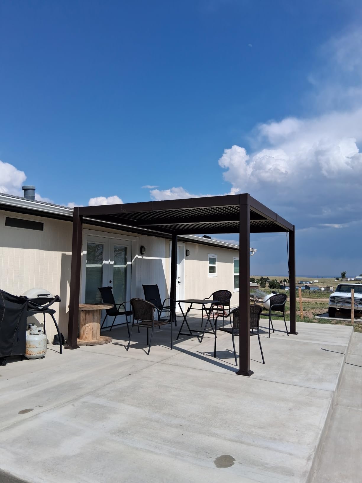 PURPLE LEAF Outdoor Louvered Pergola 13' x 15' Patio Aluminum Gazebo Bronze customer photo 1