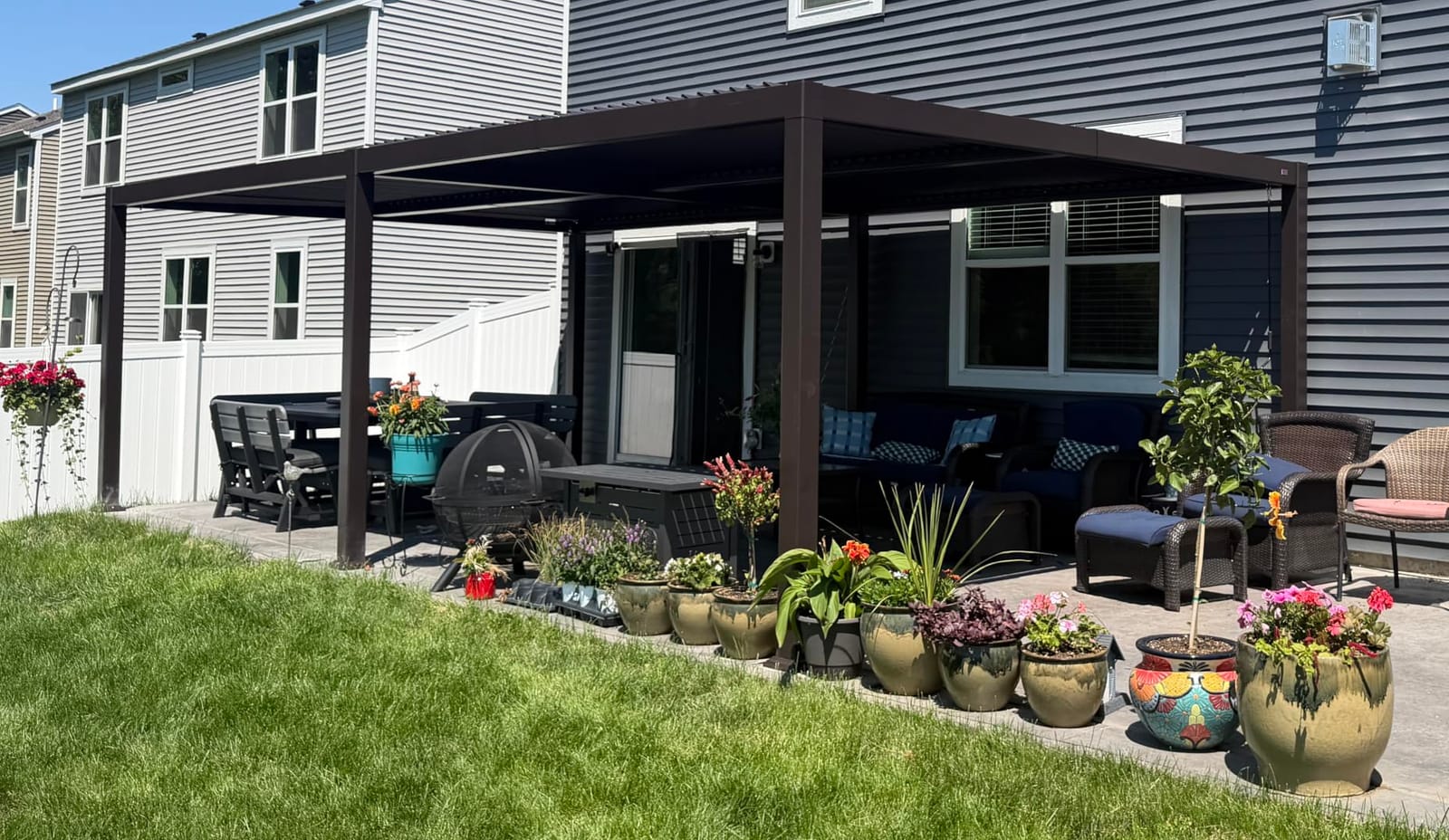 PURPLE LEAF Outdoor Louvered Pergola 13' x 15' Patio Aluminum Gazebo Bronze customer photo 2