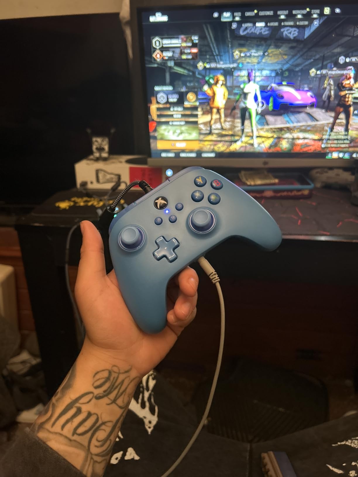PowerA Symmetric Wired Controller for Xbox Series X|S - Blue, Officially licensed, Inline Thumbstick Layout, Windows 10/11 compatible, Dual Rumble Motors, Impulse Triggers, 3.5 mm Audio Jack customer photo 2