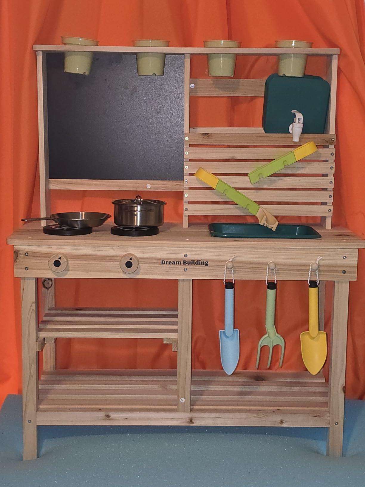Mud Kitchen for Kids Outdoor, Toddler Wooden Pretend Play Kitchen Playset customer photo 2