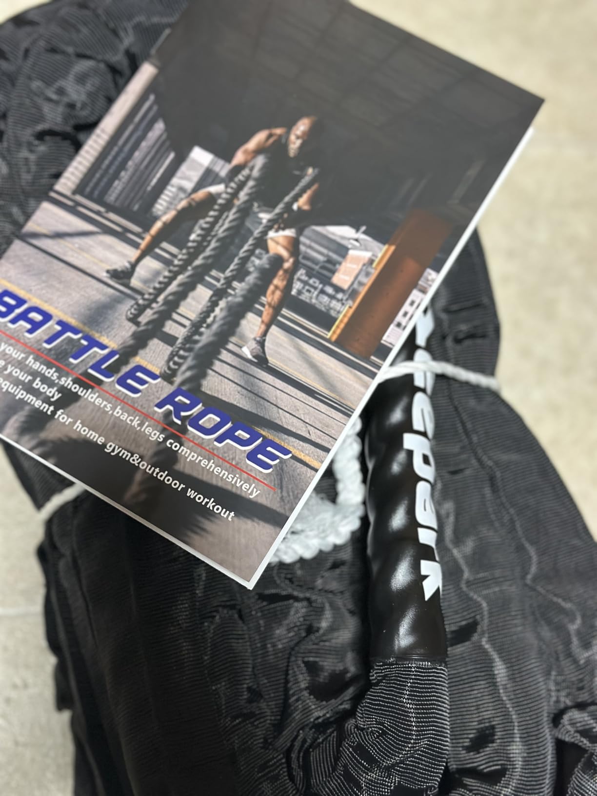 Battle Ropes for Home Gym Exercise: 1.5 Inch Diameter 30FT Length Workout Exercise Rope Training Ropes with Protective Sleeve, Heavy Battle Rope for Workout Exercise Fitness & Strength Training customer photo 1