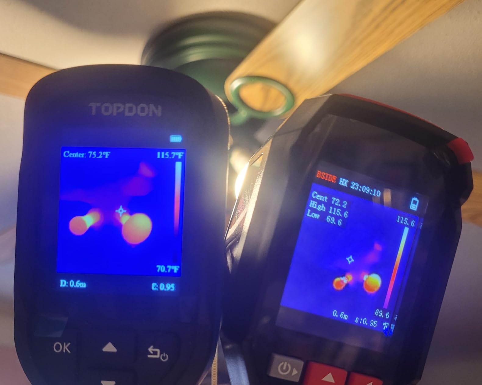 BSIDE Thermal Imaging Camera 240 x 240 Resolution Handheld Infrared IR Camera, 15 Thermal Palettes with 320 x 240 Full-Viewing TFT Display for Home Inspection HVAC Heat Pump Circuit Break, -4℉~1022℉ customer photo 2
