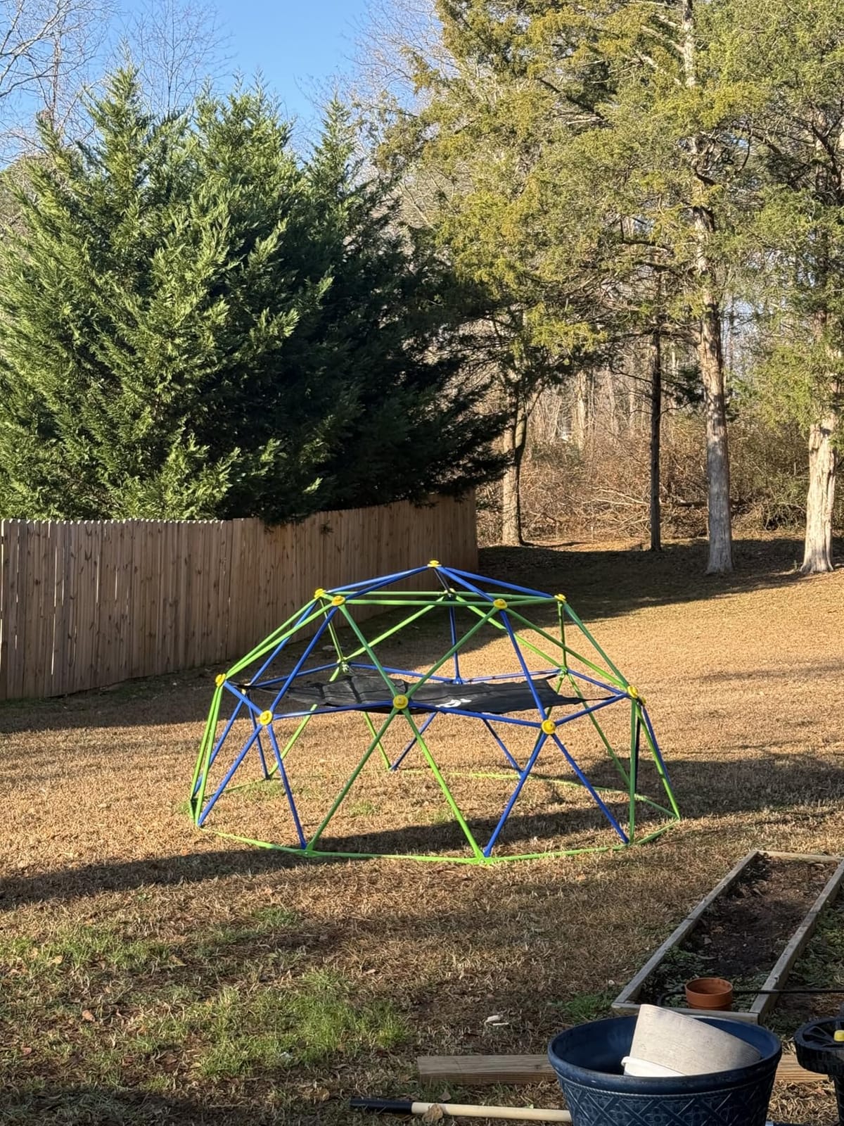 GVDV 10 FT Climbing Dome with Hammock, Jungle Gym for Kids, Green & Blue customer photo 1