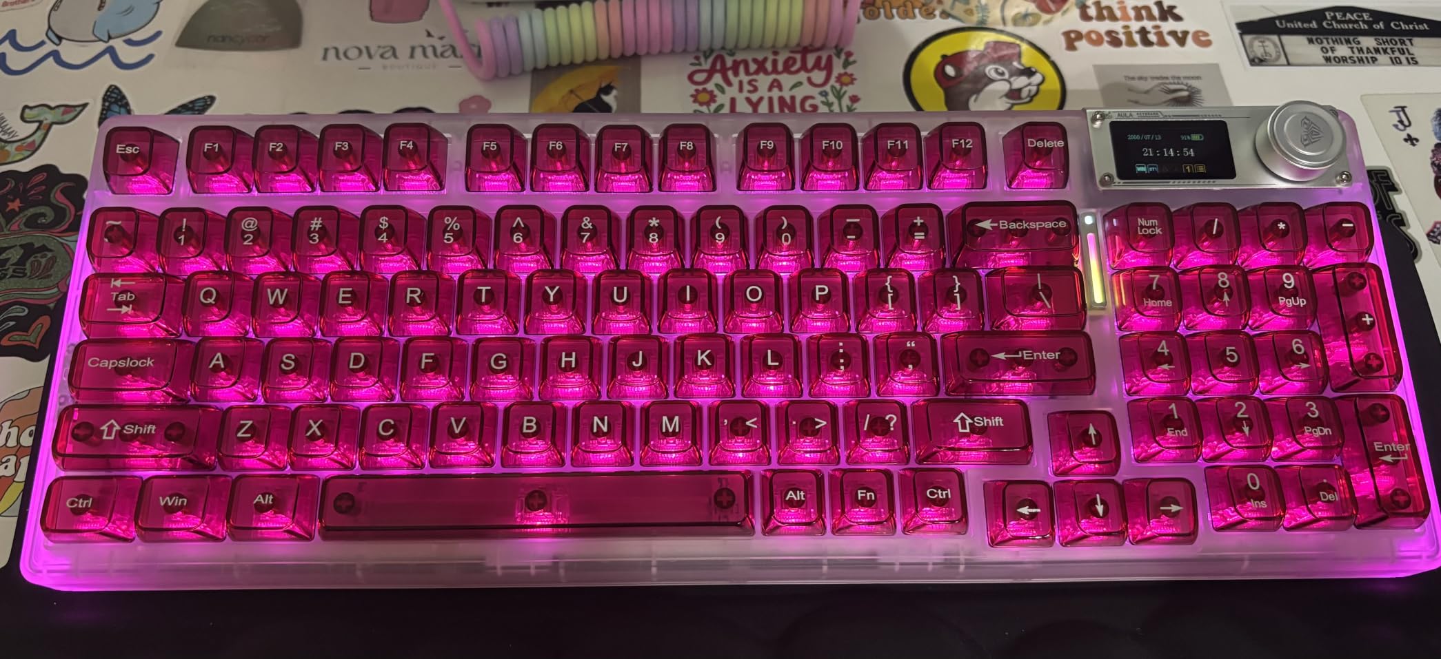 dagaladoo Clear keycaps Set, Translucent Keyboard keycaps, Jelly Key caps | Shine Through keycap Glossy, Transparent MDA Profile Custom keycaps for Mx Switches Mechanical Keyboard (115-keys, Purple) customer photo 1