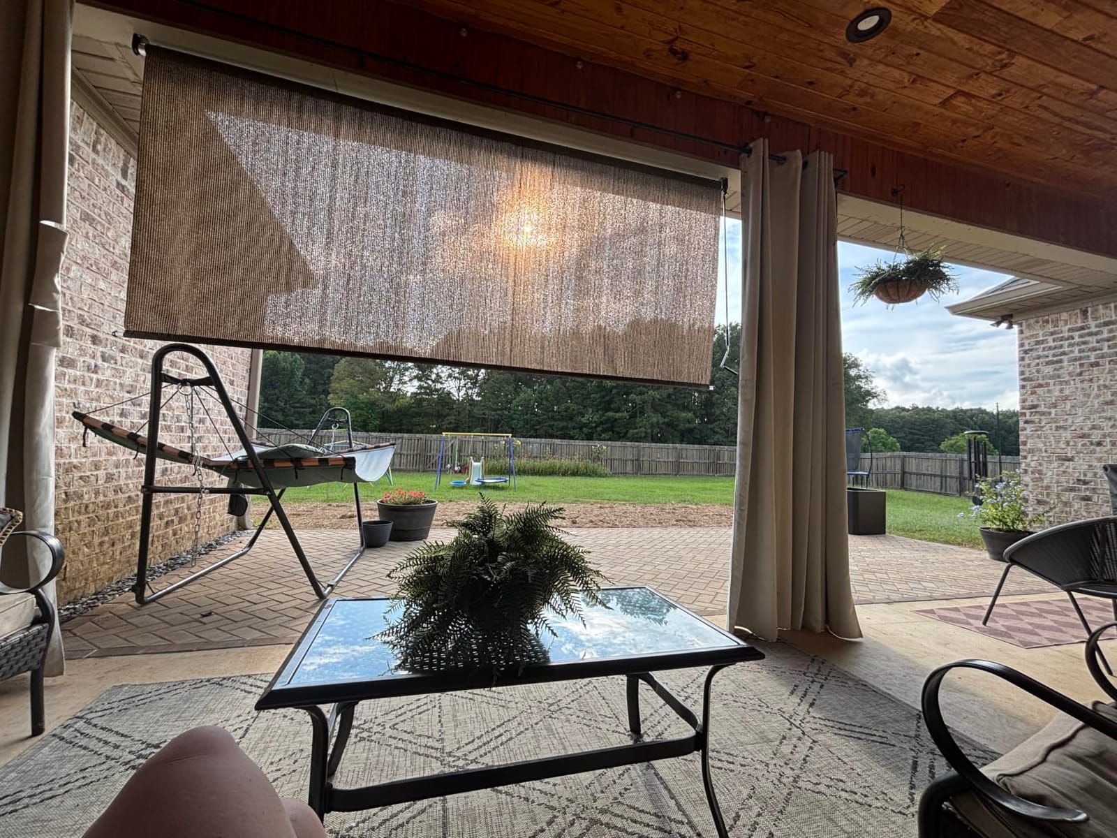 Artpuch Outdoor Roller Shades with Splicing Design, 10' W x 8' H Exterior Cordless Patio Shades Roll Up Blinds for Porch, Gazebo, Pergola, Balcony, Grey customer photo 1
