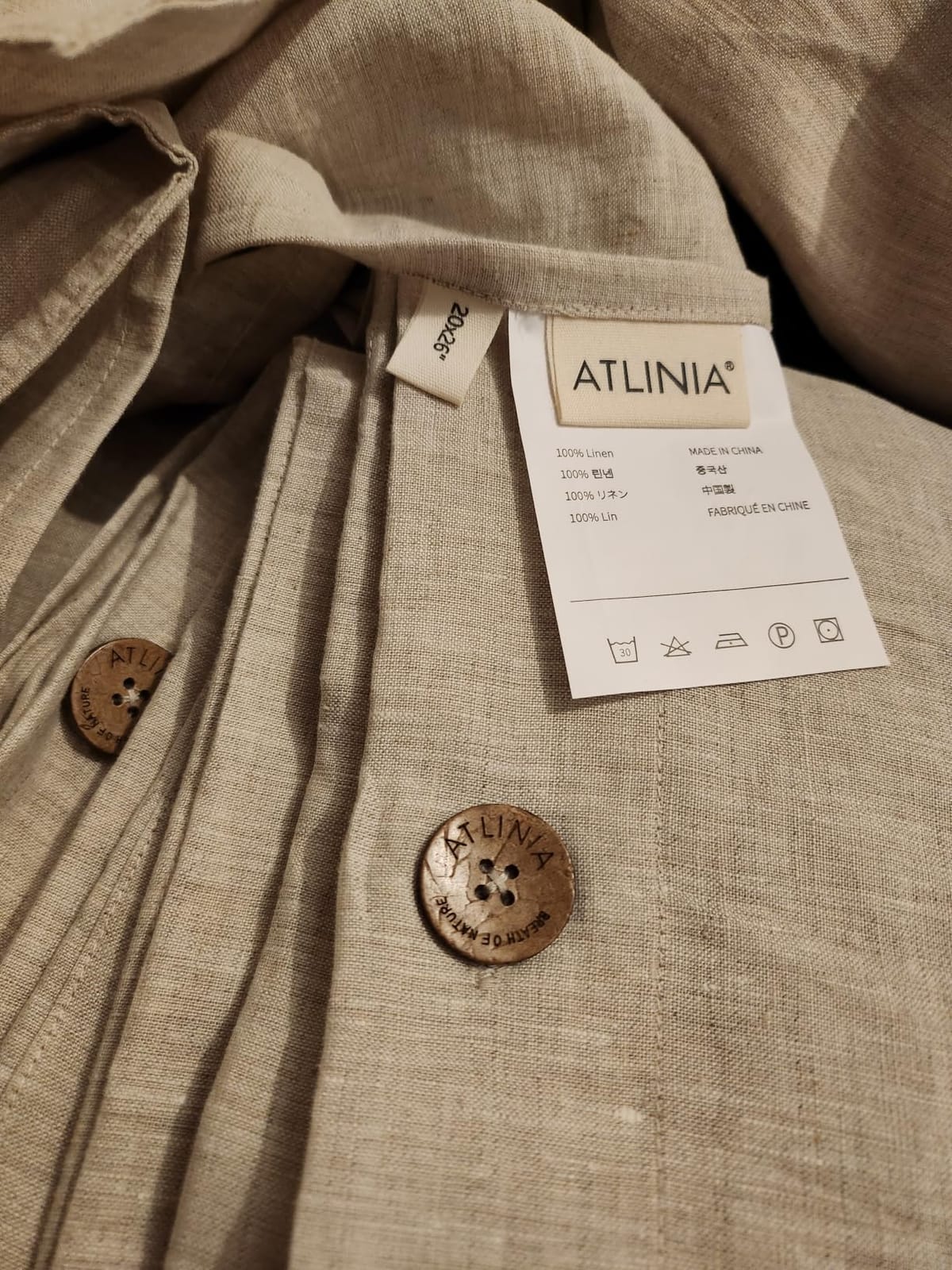 ATLINIA 100% Flax Linen Duvet Cover Set - Stone Washed Pure French Linen Organic Fabric for Farmhouse Comforter Boho Bedding Included 1 Duvet Cover 2 Pillow Shams(Natural, Queen) customer photo 1