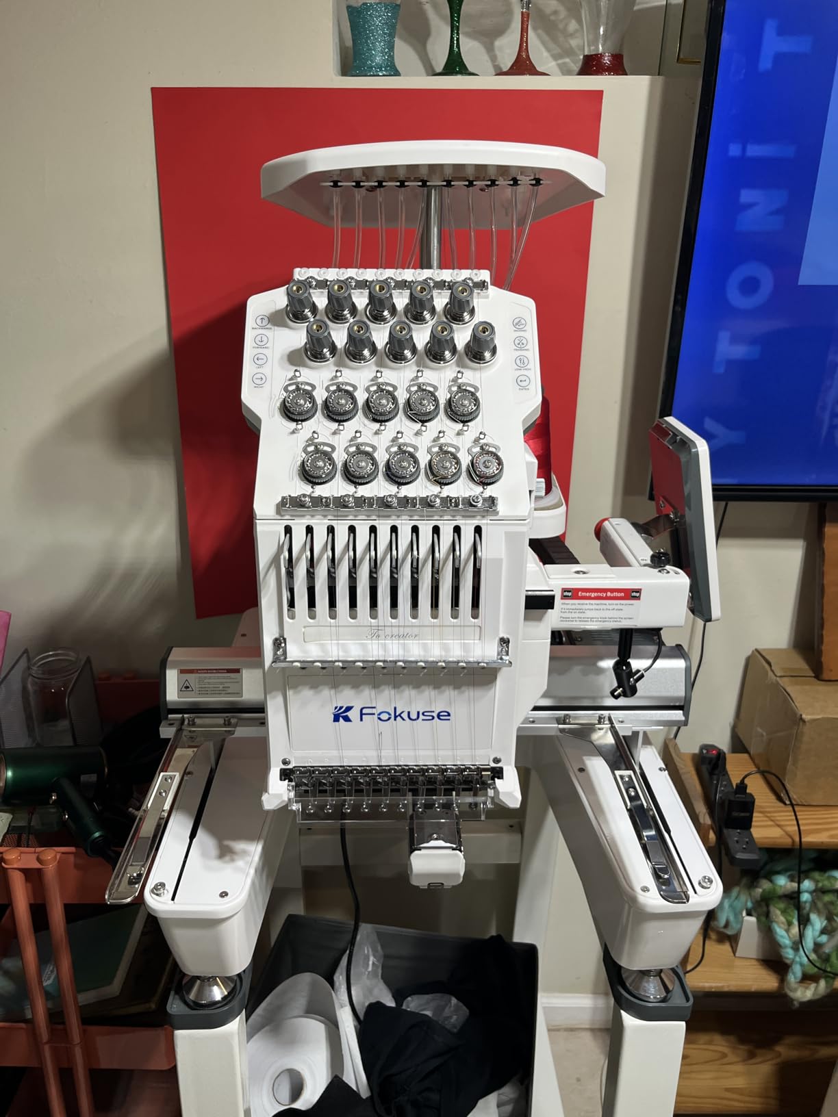 Fokuse brand FKS-1001 Commercial Embroidery Machine with 10 needle, Embroidery Area 14.2