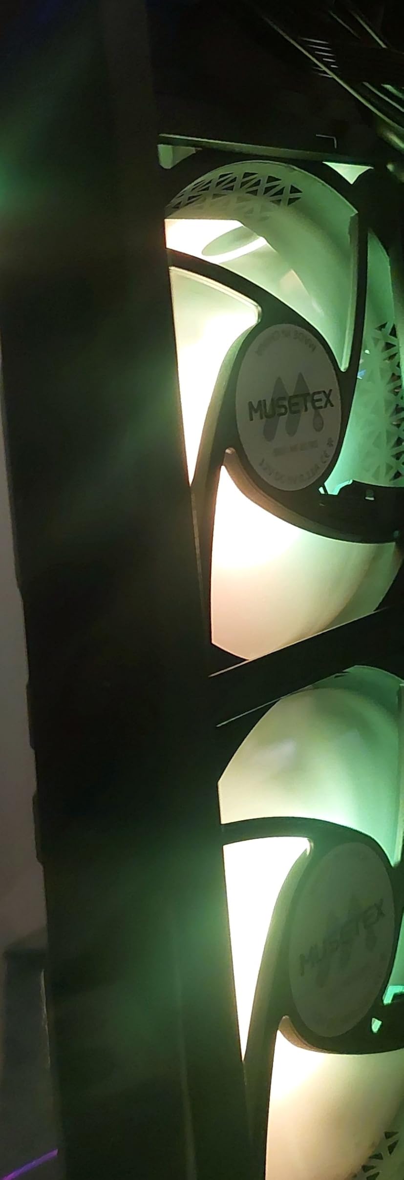 MUSETEX ATX PC Case 7 PWM ARGB Fans Pre-Installed, Type-C Mid Tower Computer Case with Full-View Dual Tempered Glass, Gaming PC Case, Black(K2) customer photo 2