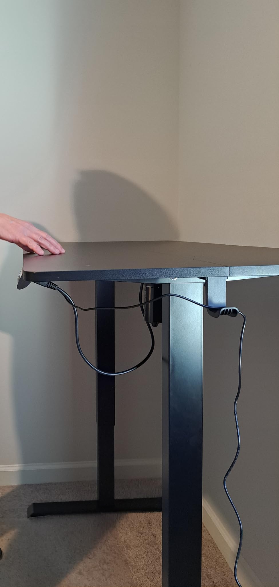 Veken 47.2 Inch Large Electric Standing Desk, Gaming Table, Black | Height Adjustable Sit Stand Up Computer Tables for Home Office, Study, Writing, Suit students, employees and group work customer photo 2