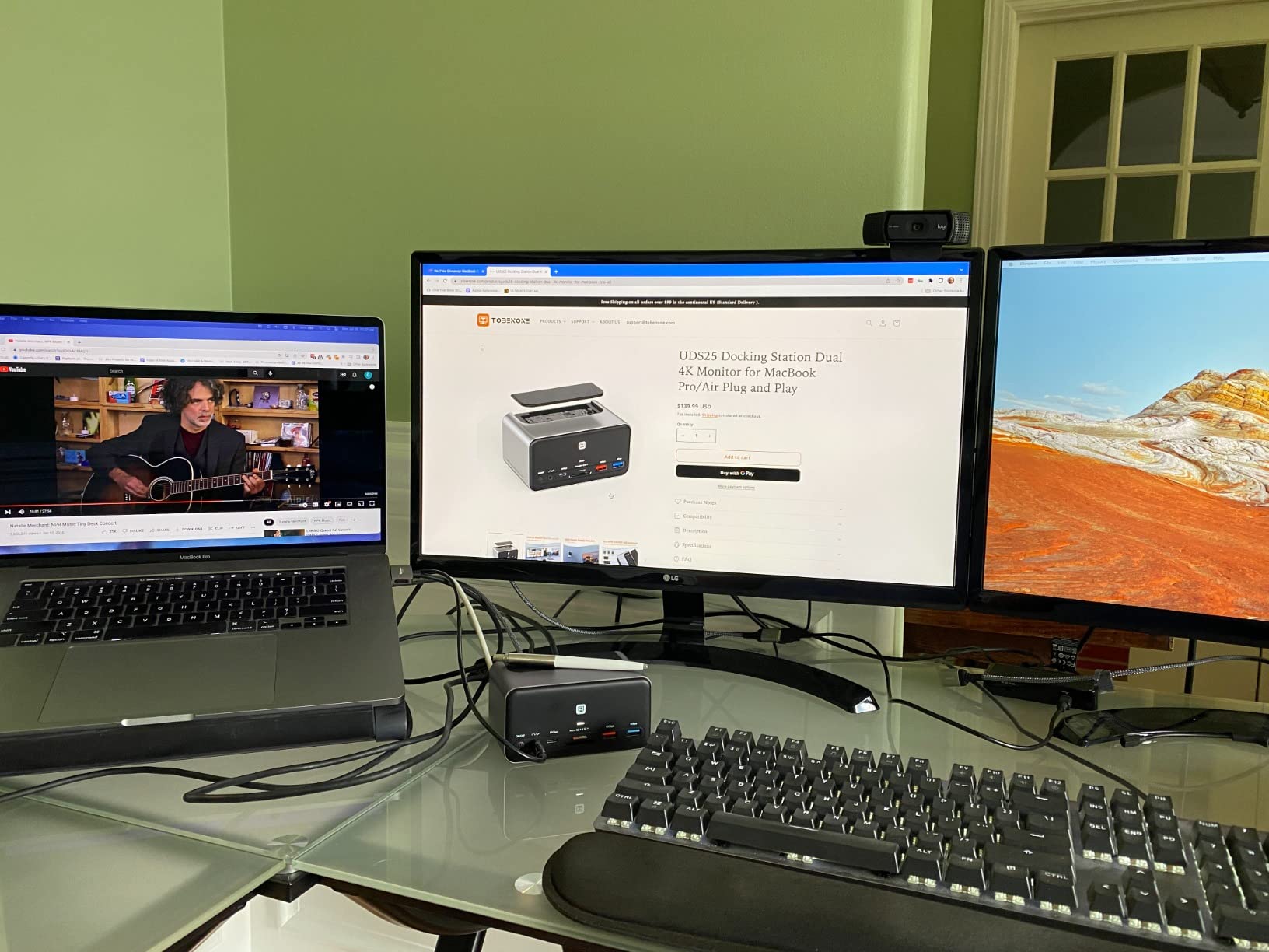 TobenONE 18 in 1 Laptop Docking Station 3 Monitors, Triple 4K HDMI, 9 USB C/A customer photo 1
