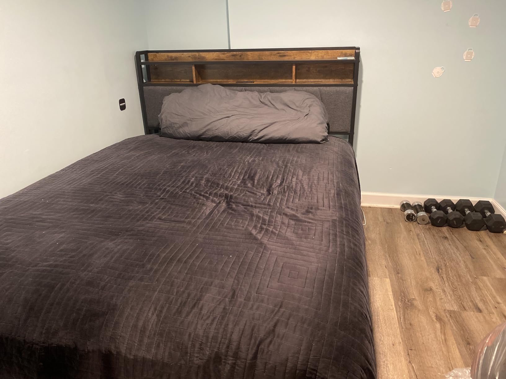 Forestell Queen Bed Frame with 2-Tier Storage Headboard & 6 Drawers customer photo 1