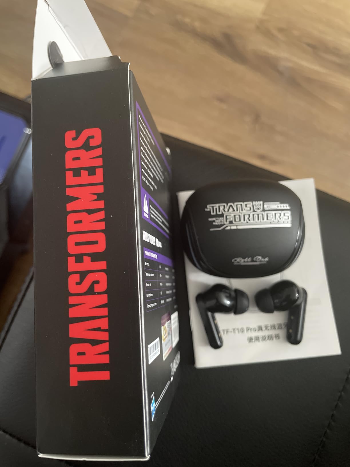 Transformers Official Bumblebee Wireless Gaming Earbuds, Bluetooth 6.0 Headphones, Open Mech Case with LED Lights, 24H Battery, IPX3 Waterproof, in-Ear Headphones for iPhone Android - Black customer photo 1